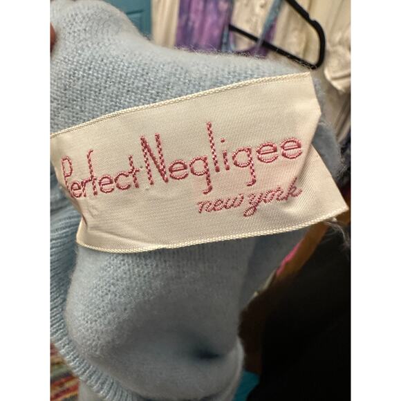 VINTAGE LACE PEARL BEADED COLLAR RHINESTONE BUTTON CASHMERE CARDIGAN SWEATER - Picture 10 of 10